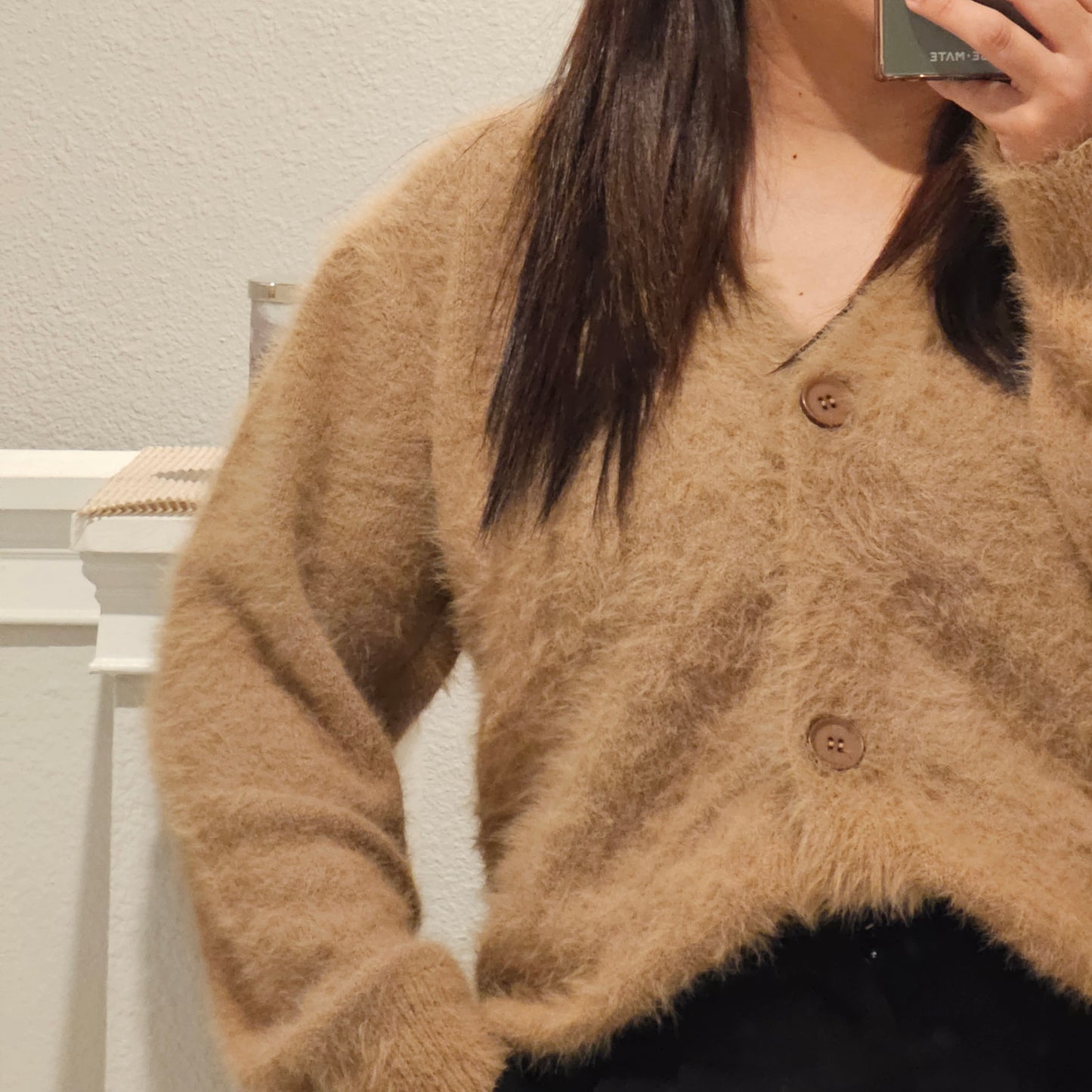 Fluffy V-Neck Cardigan