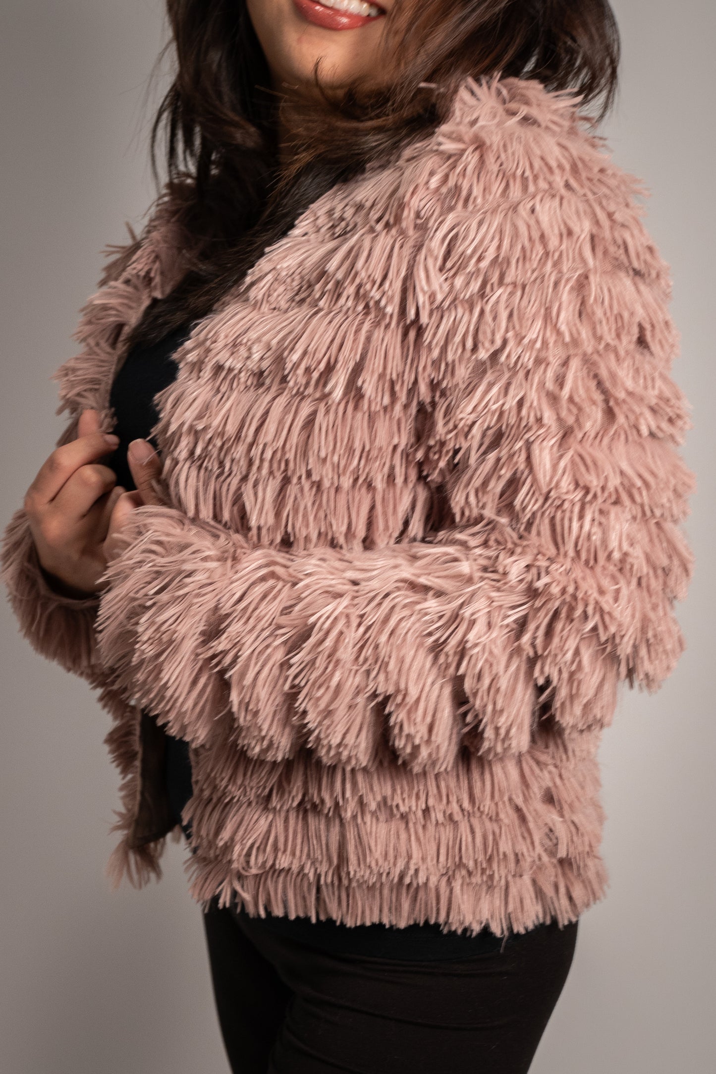 Blush Faux Fur Top