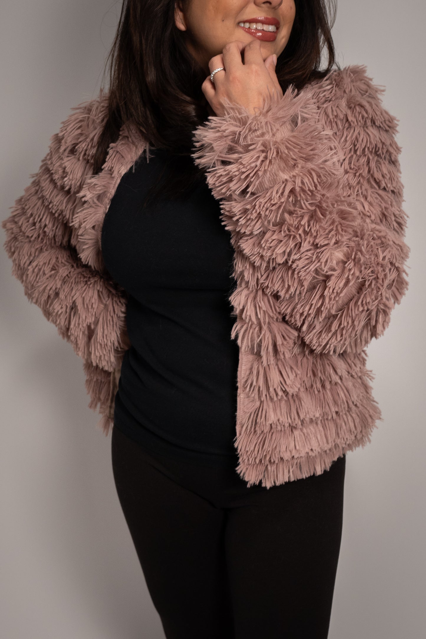 Blush Faux Fur Top