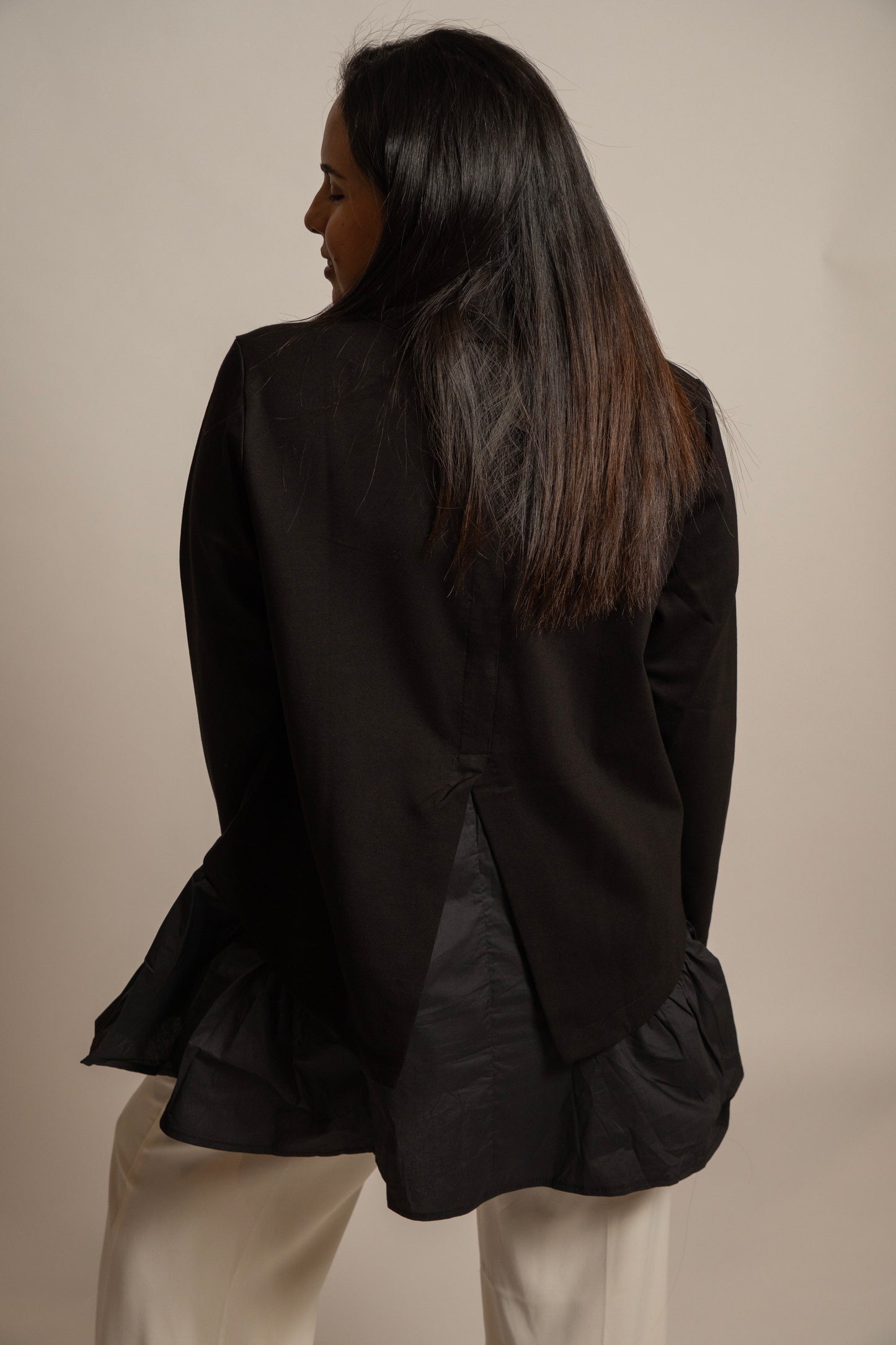 Black Fashion Split Top