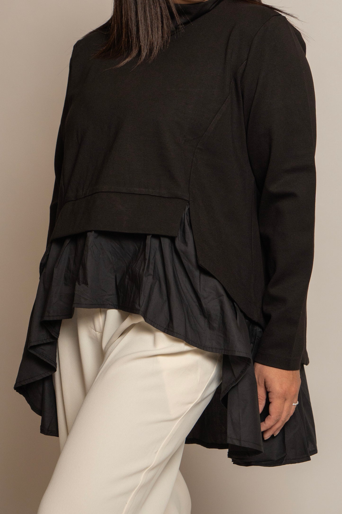 Black Fashion Split Top