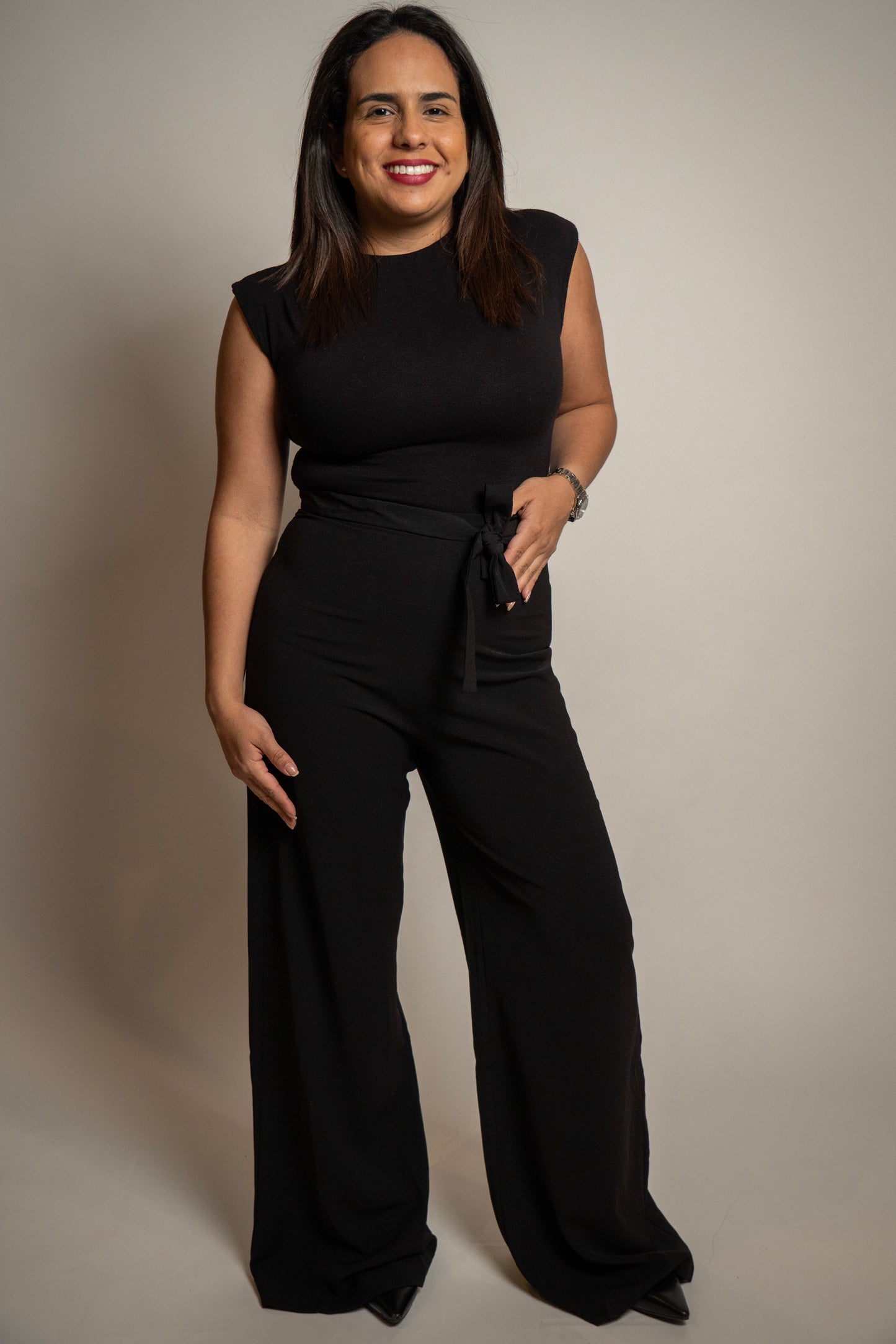Waist Strap Black Pants