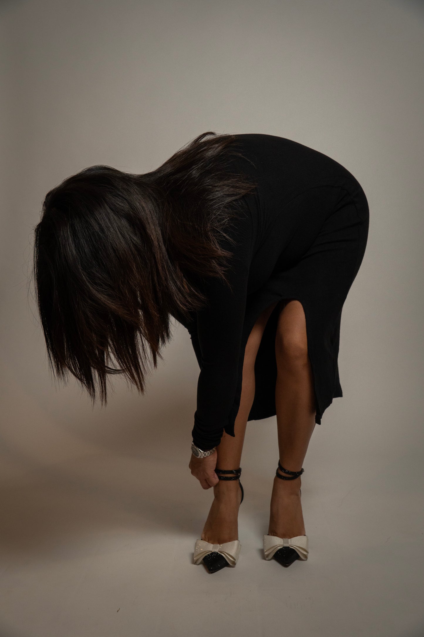 Black Knit Cut Dress