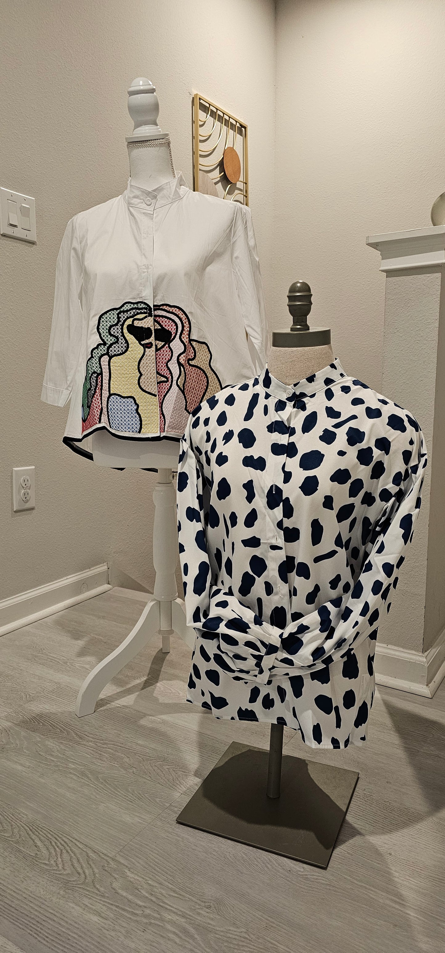 Loose Puff Sleeves Polka Dot