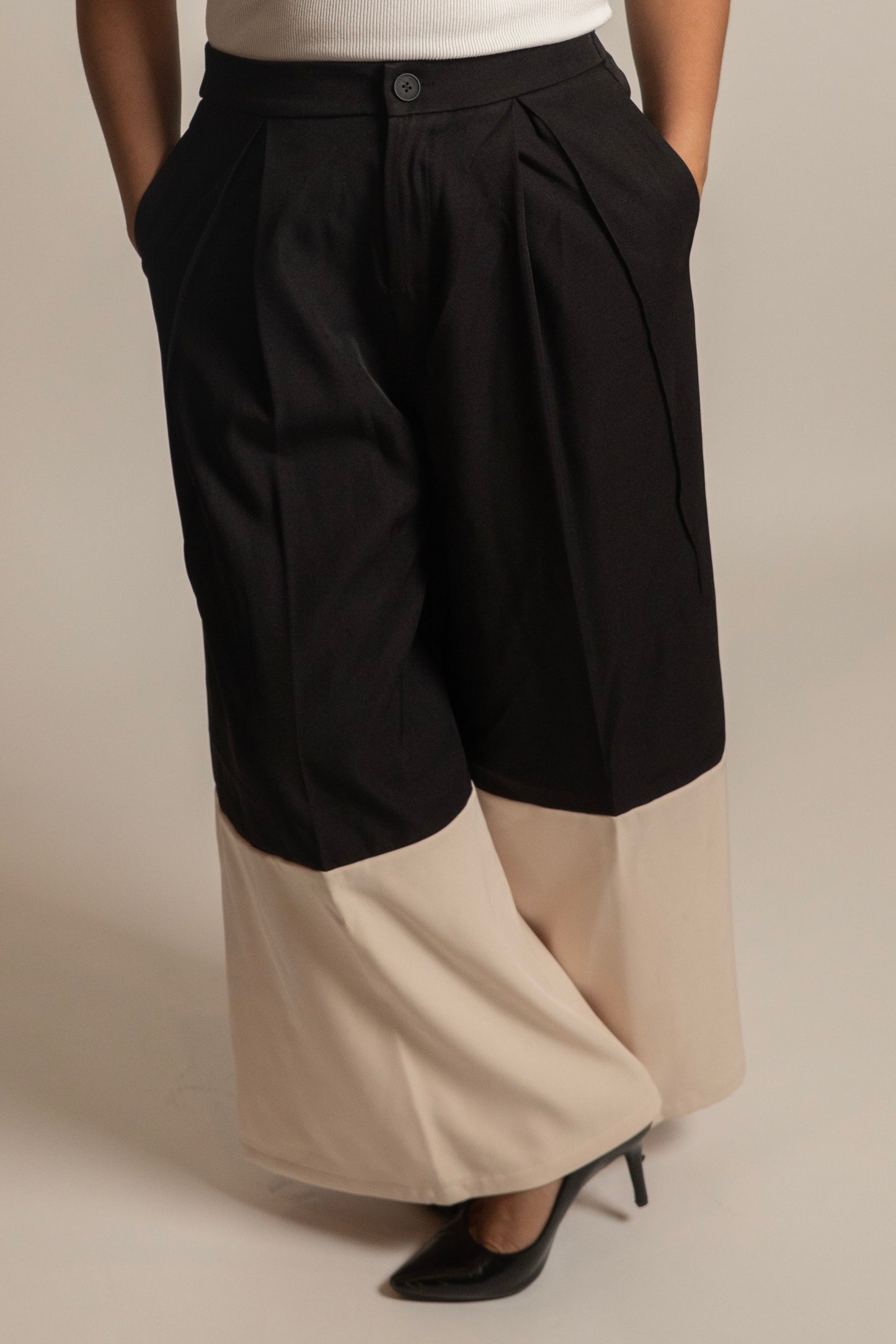 High Waisted Contrast Color Pants