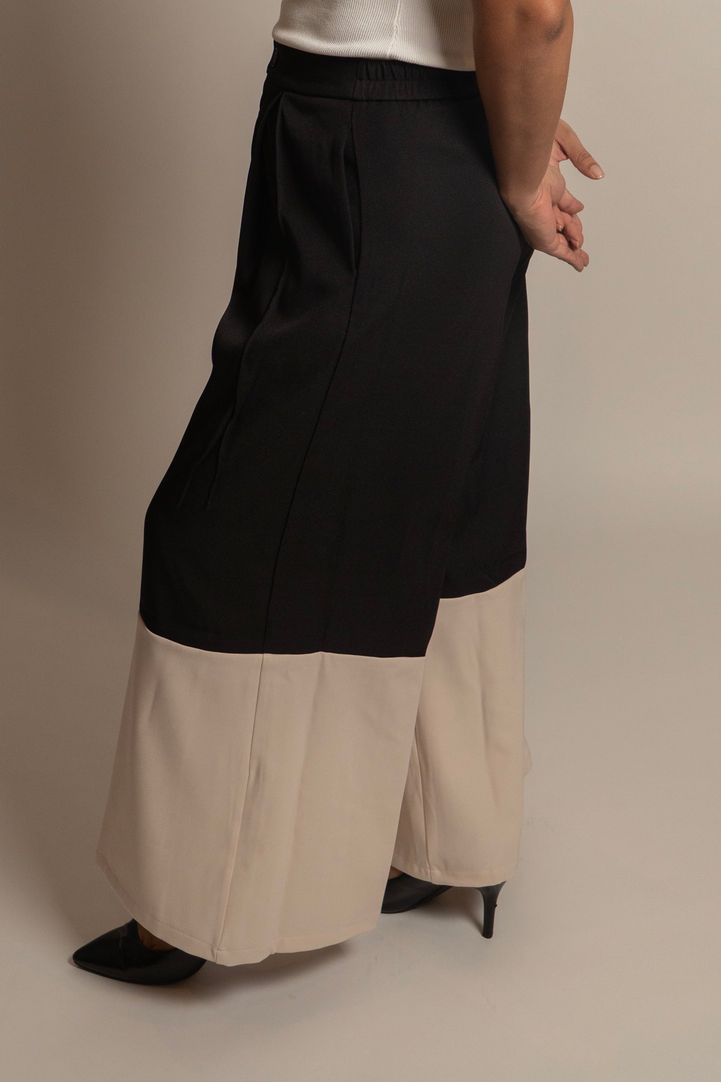 High Waisted Contrast Color Pants