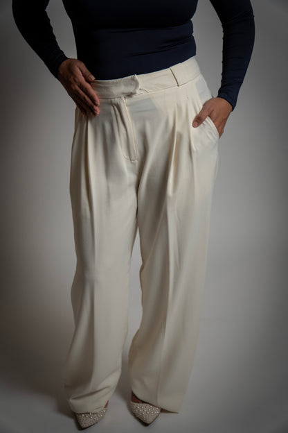 White Pleated Dress Pants