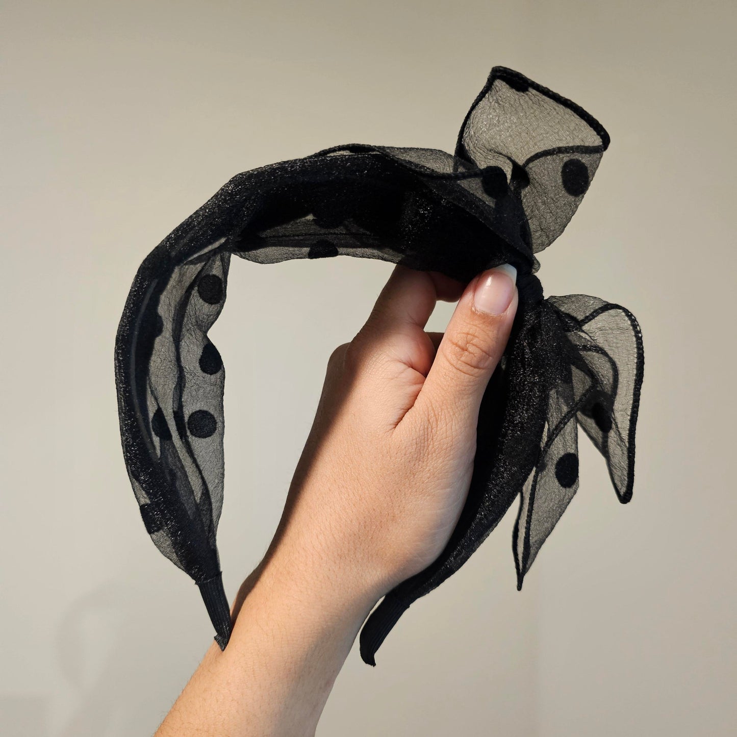 BLACK BIG BOW HEADBAND