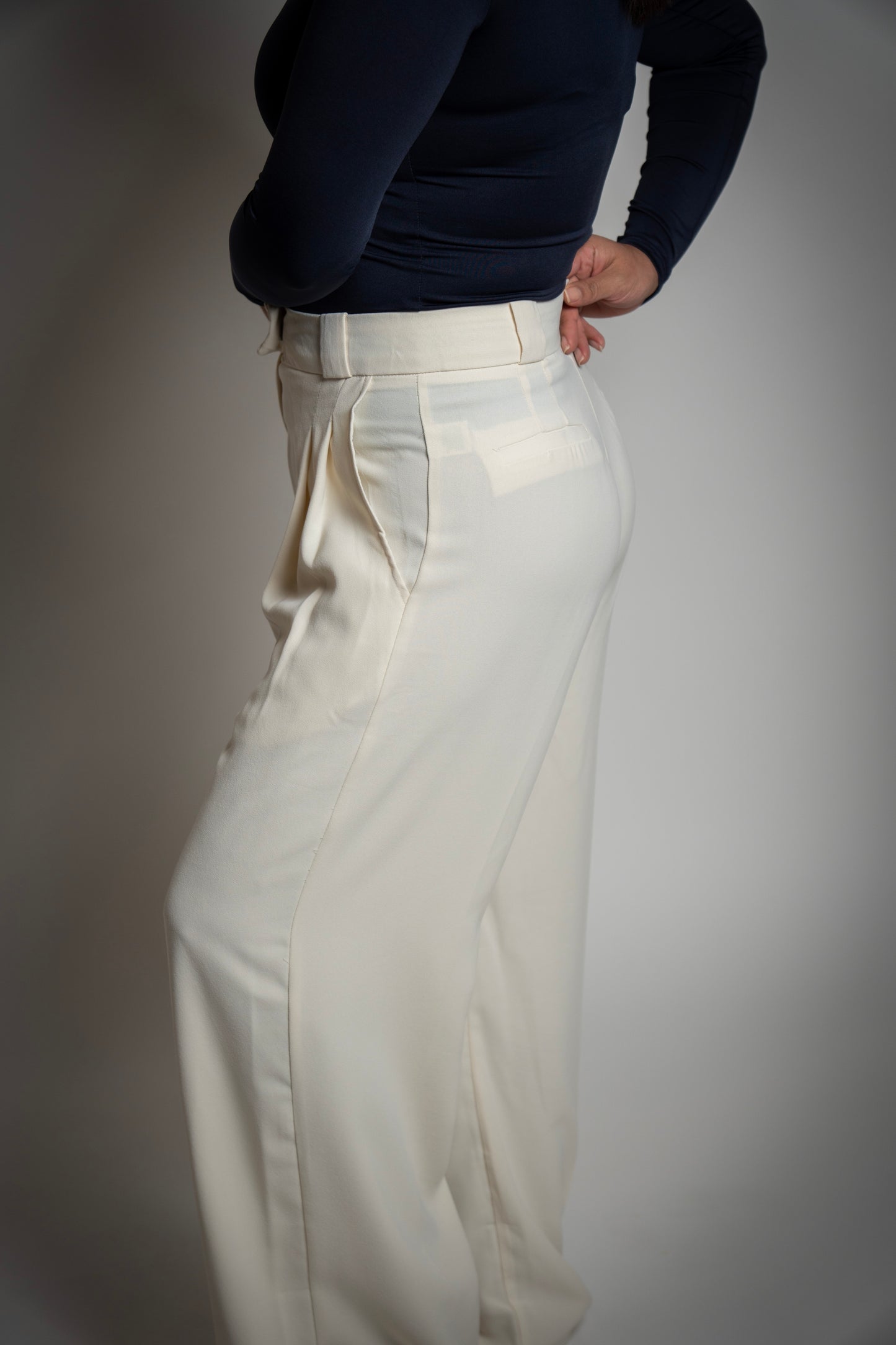 White Pleated Dress Pants