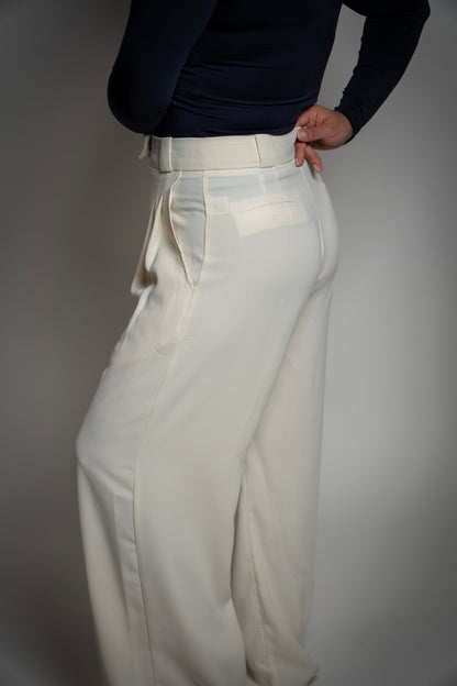 White Pleated Dress Pants