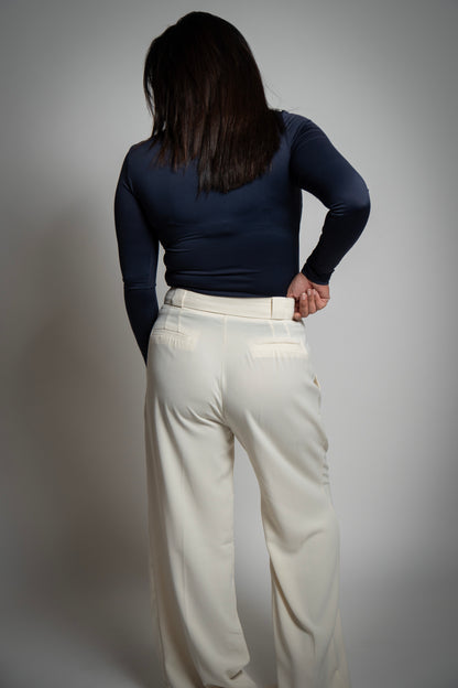 White Pleated Dress Pants