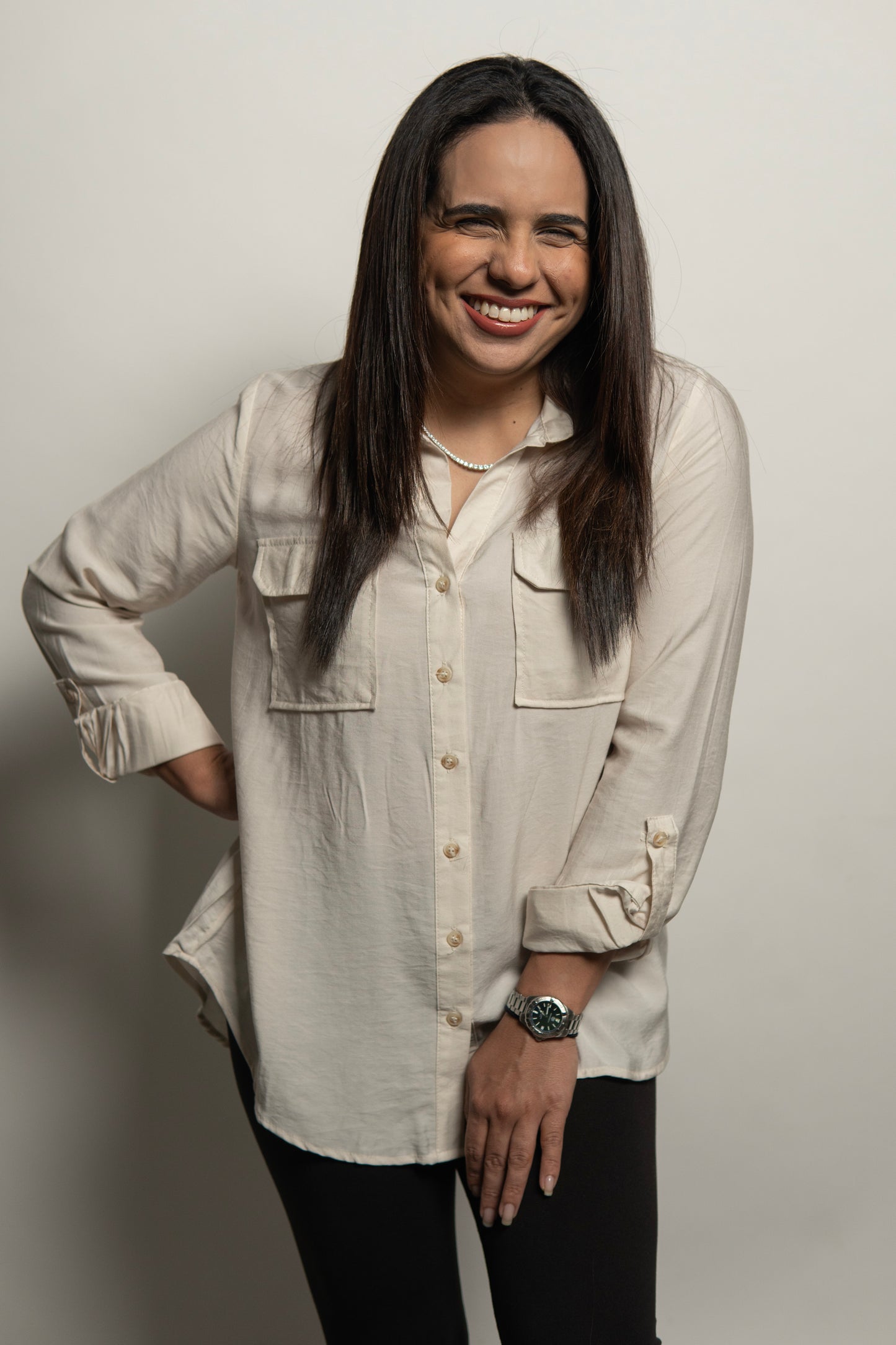 Effortlessly Stylish Beige Button-Down Shirt