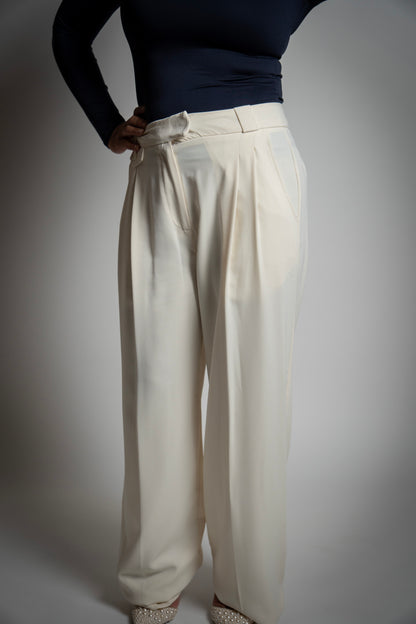 White Pleated Dress Pants