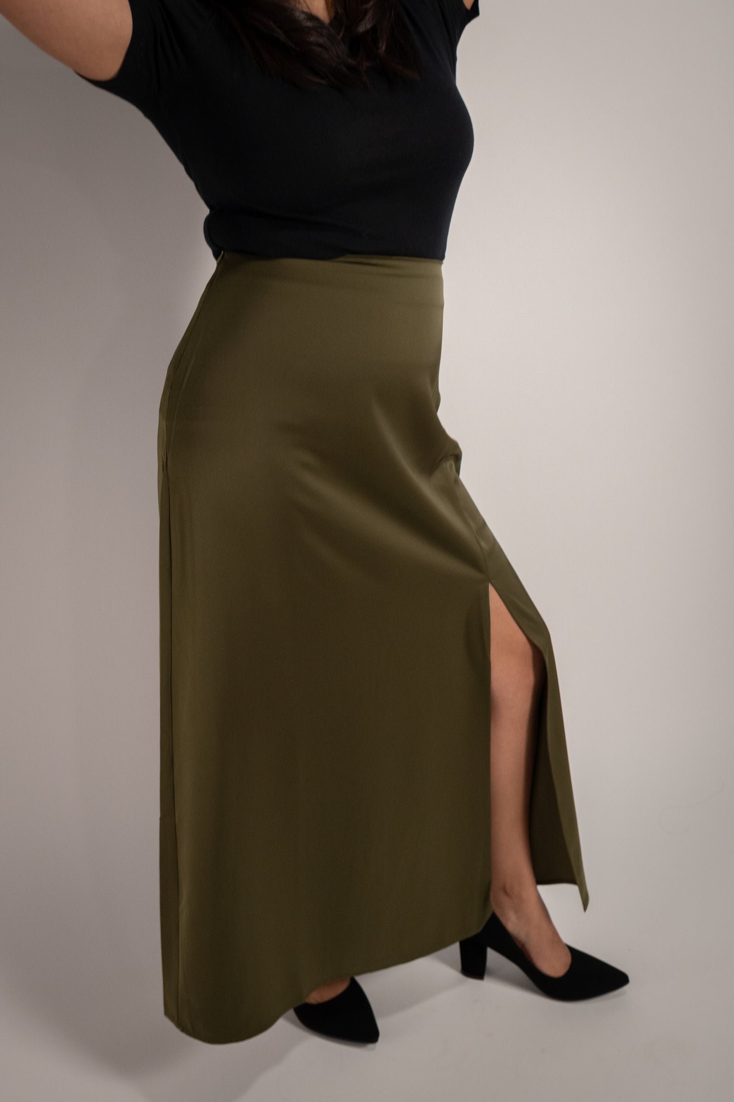 Olive Sheer Skirt