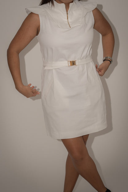 White Whisper High Neck Dress