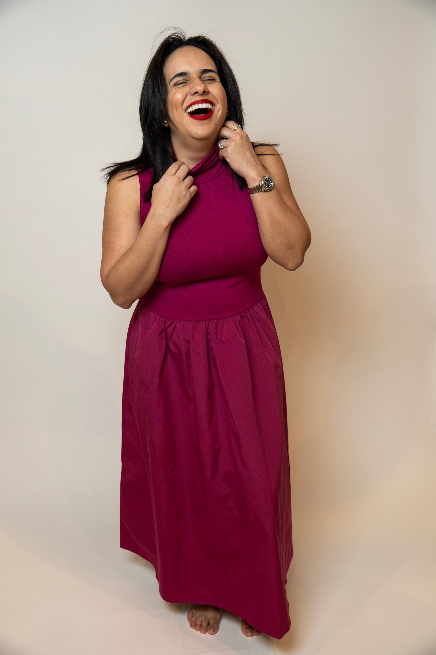 Sleeveless Pink Mock Dress