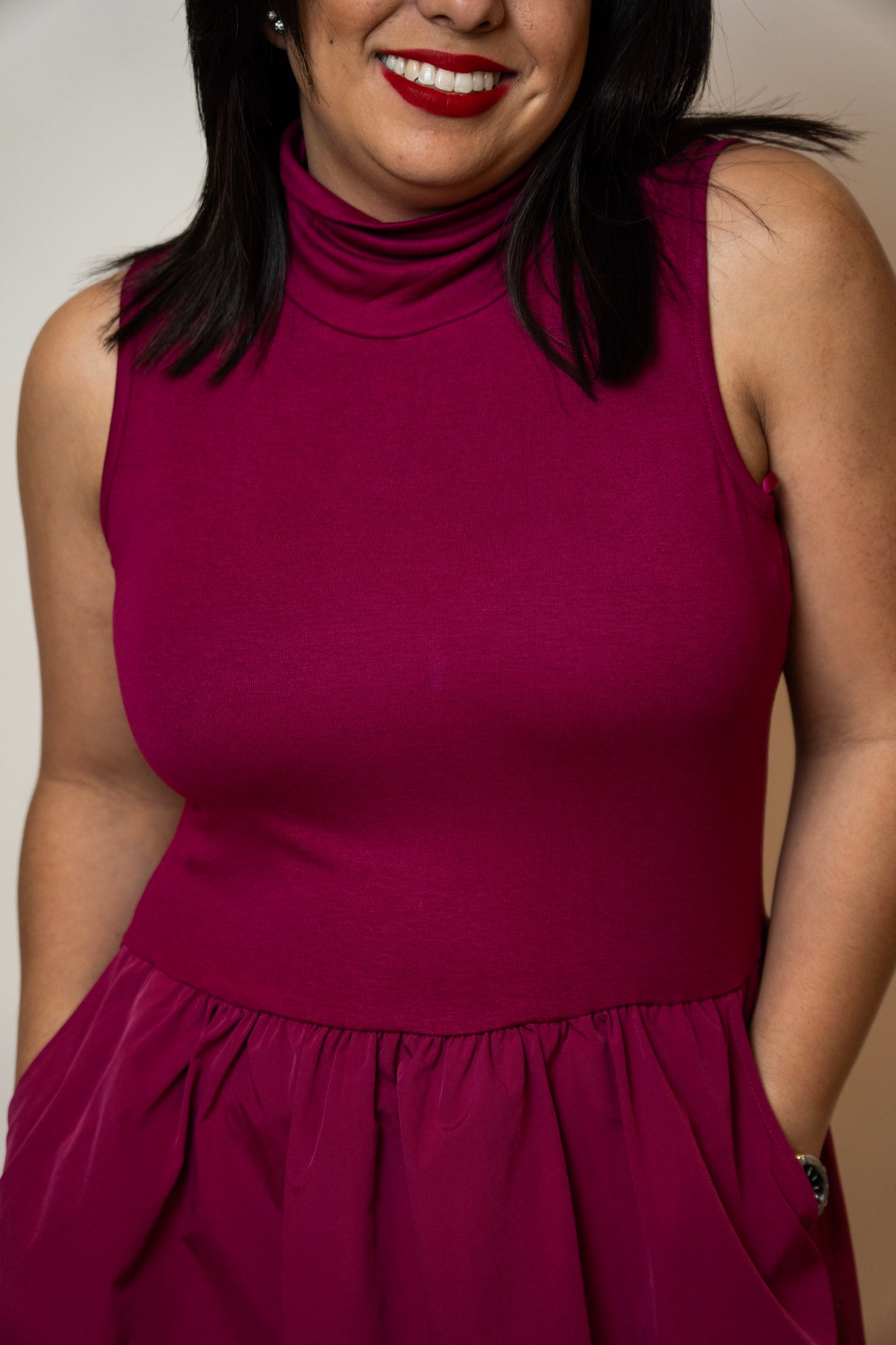 Sleeveless Pink Mock Dress