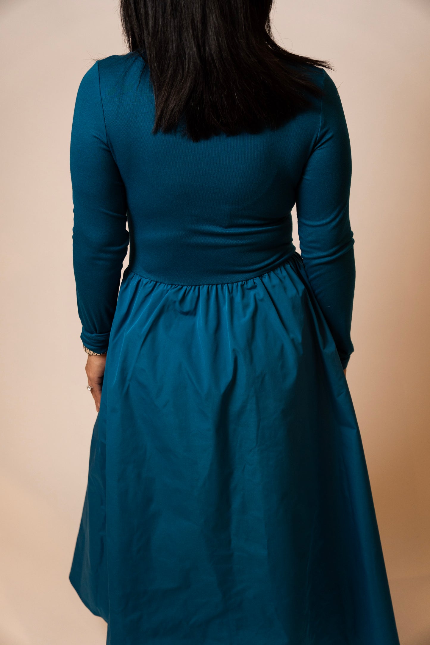 Mock Neck Long Sleeve Maxi Dress